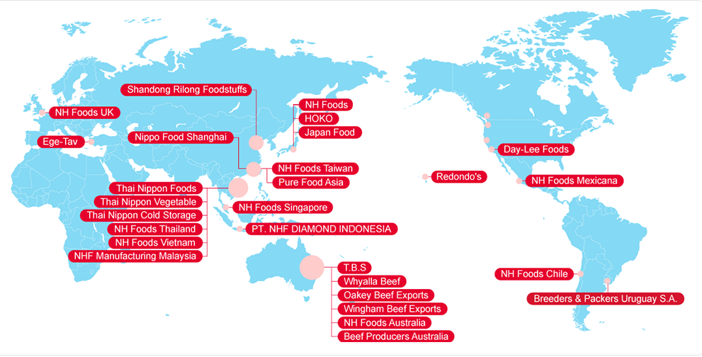 NH Foods Group's worldwide network